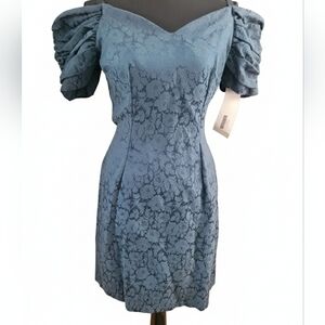 Chic Blue Floral Mini Dress